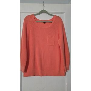 Talbots Plus 1X Pima Cotton Patch Pocket Crewneck Sweater‎
